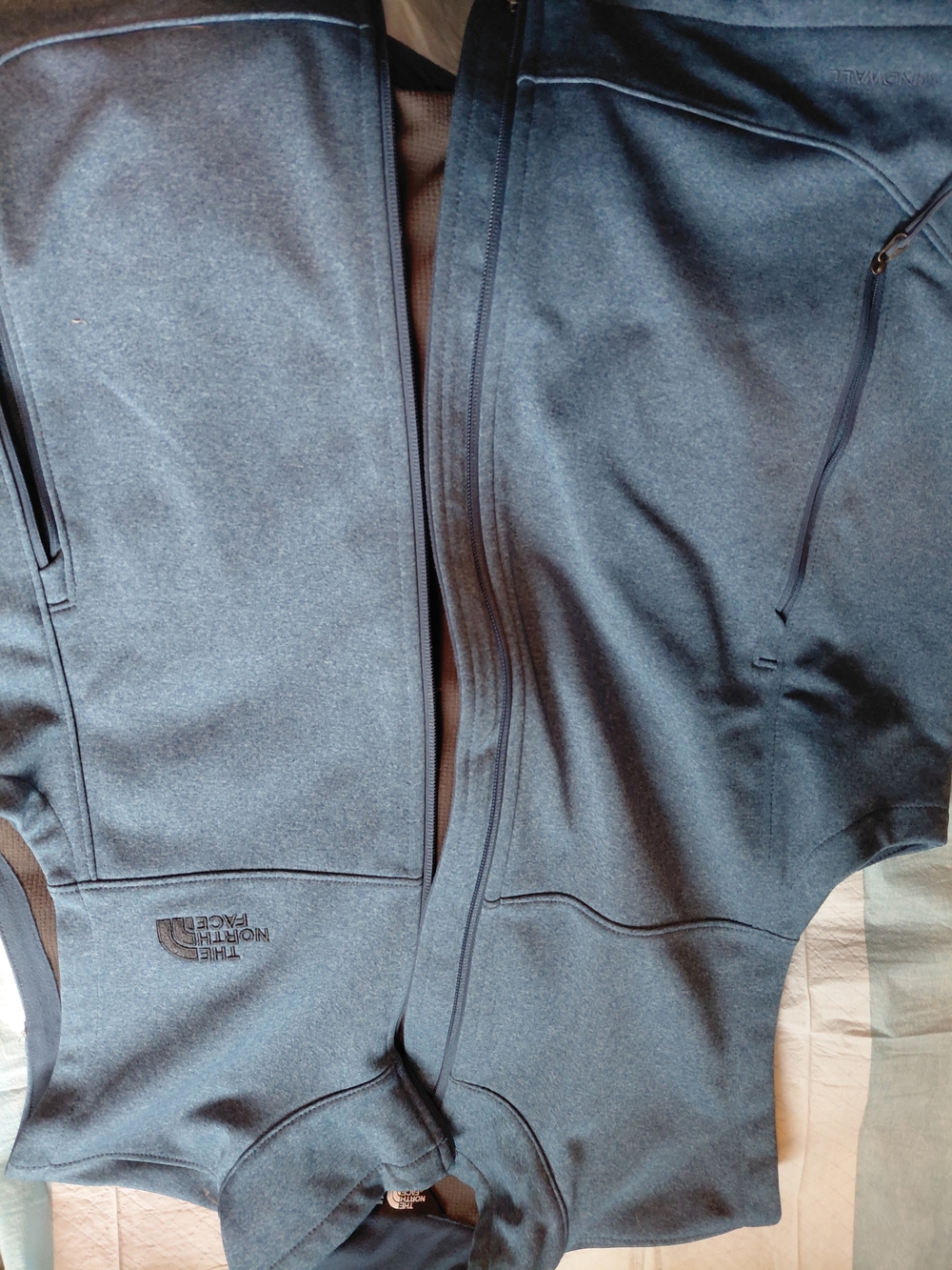 North Face Full Zip Blue Vest Men's Medium